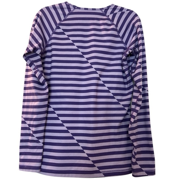 NIKE PRO DRI FIT top, long sleeves, lined, purple stripes size Large. Workout. - Picture 2 of 5